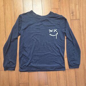 Navy Blue graphic print boys Long sleeve sweatshirt size 12